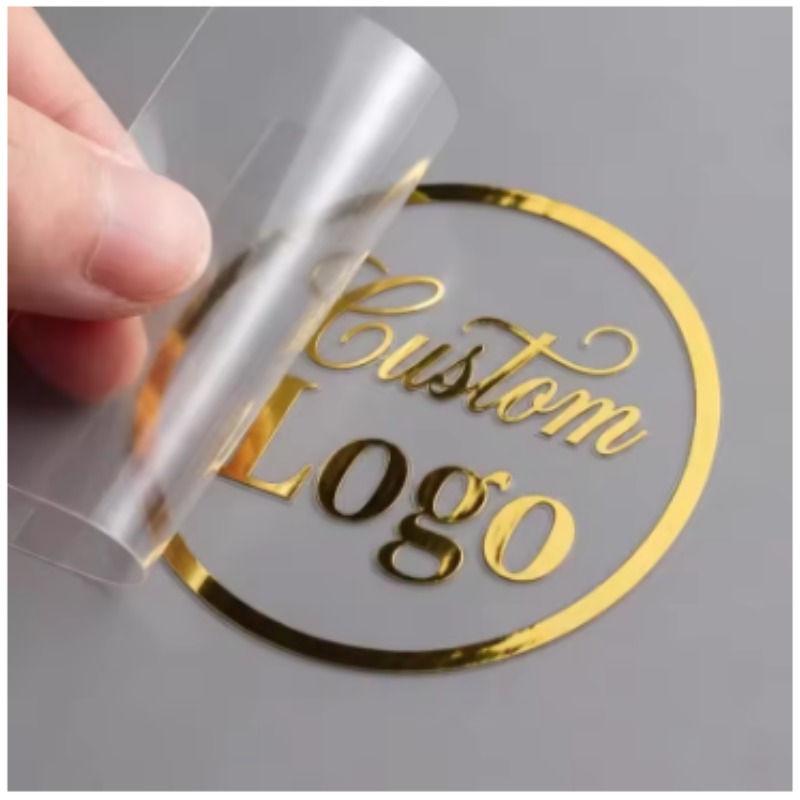 3D Printing Logo - Niestandardowa trójwymiarowa złota naklejka transferowa, srebrne