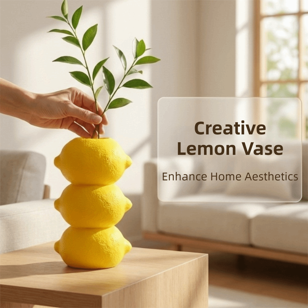 3D Printing Vase - Modny wazon 3D z nadrukiem cytryny,
