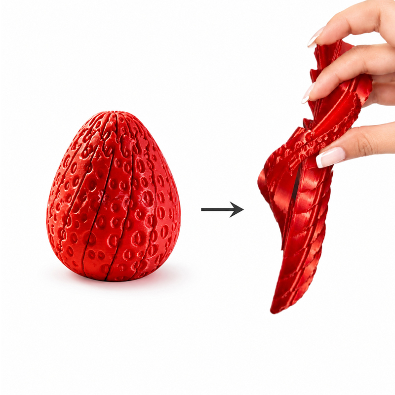 3D Printing Food - Skręcana Truskawkowa Jajko 3D Drukowana Skręcona