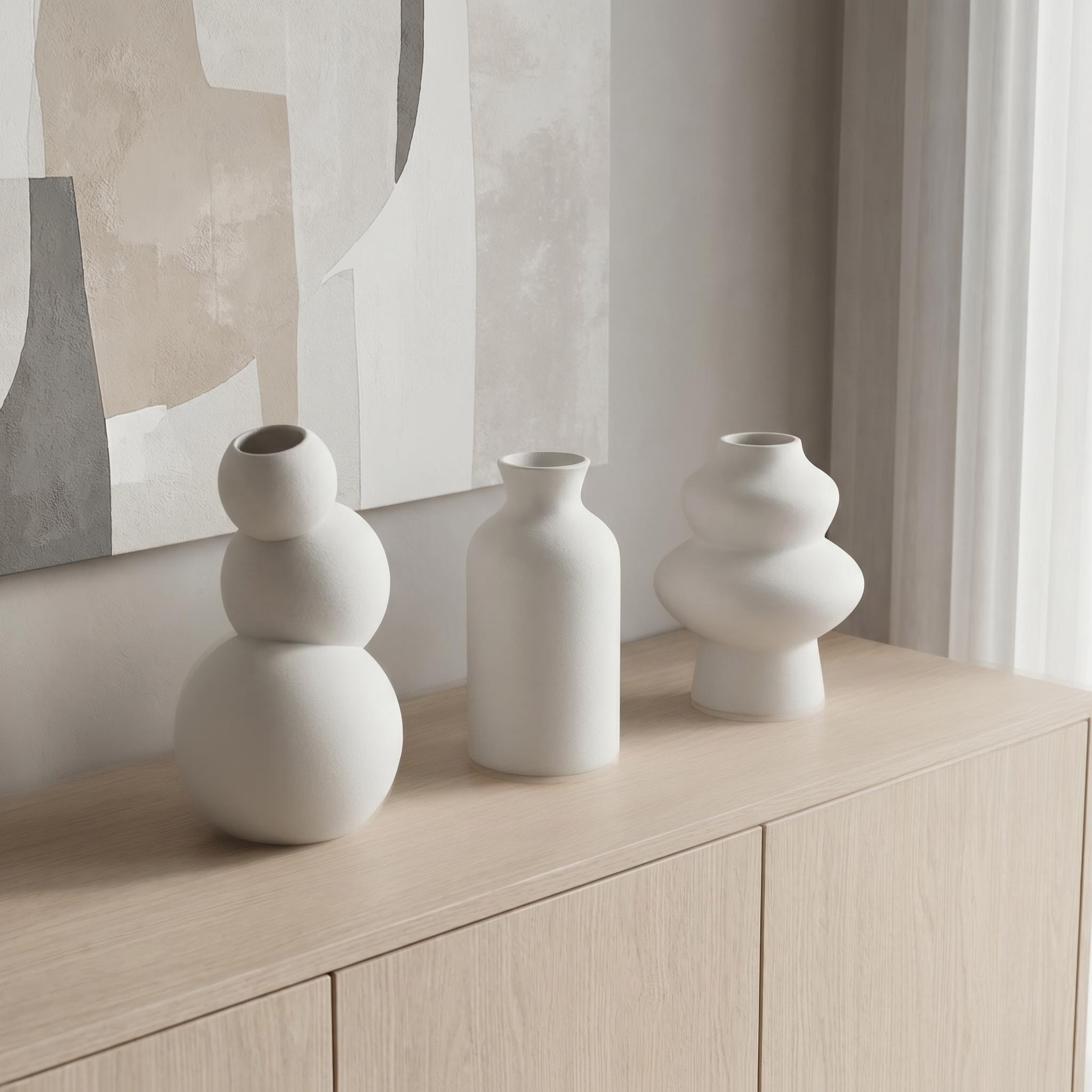 3D Printing Vase - 3-częściowy zestaw matowych, mieszanych, drukowanych w