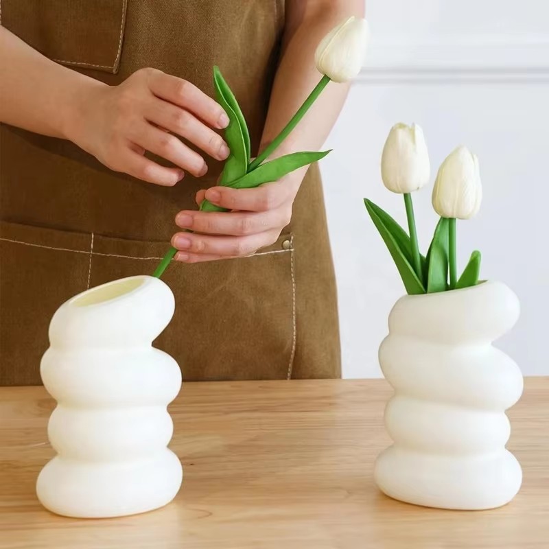 1PC Plastikowy spiralny biały  – 3D Printing Vase recenzja i cena
